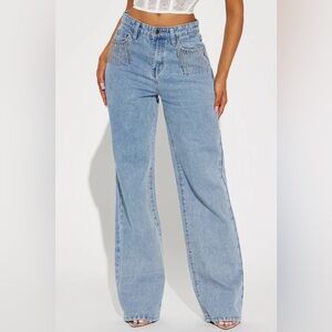 Embellished Straight Leg Jeans